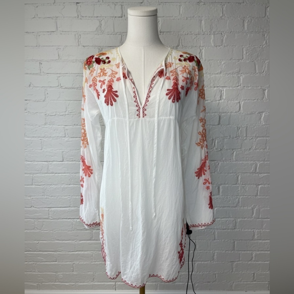 Johnny Was Floral Whimsical Boho Chic Tunic Blouse